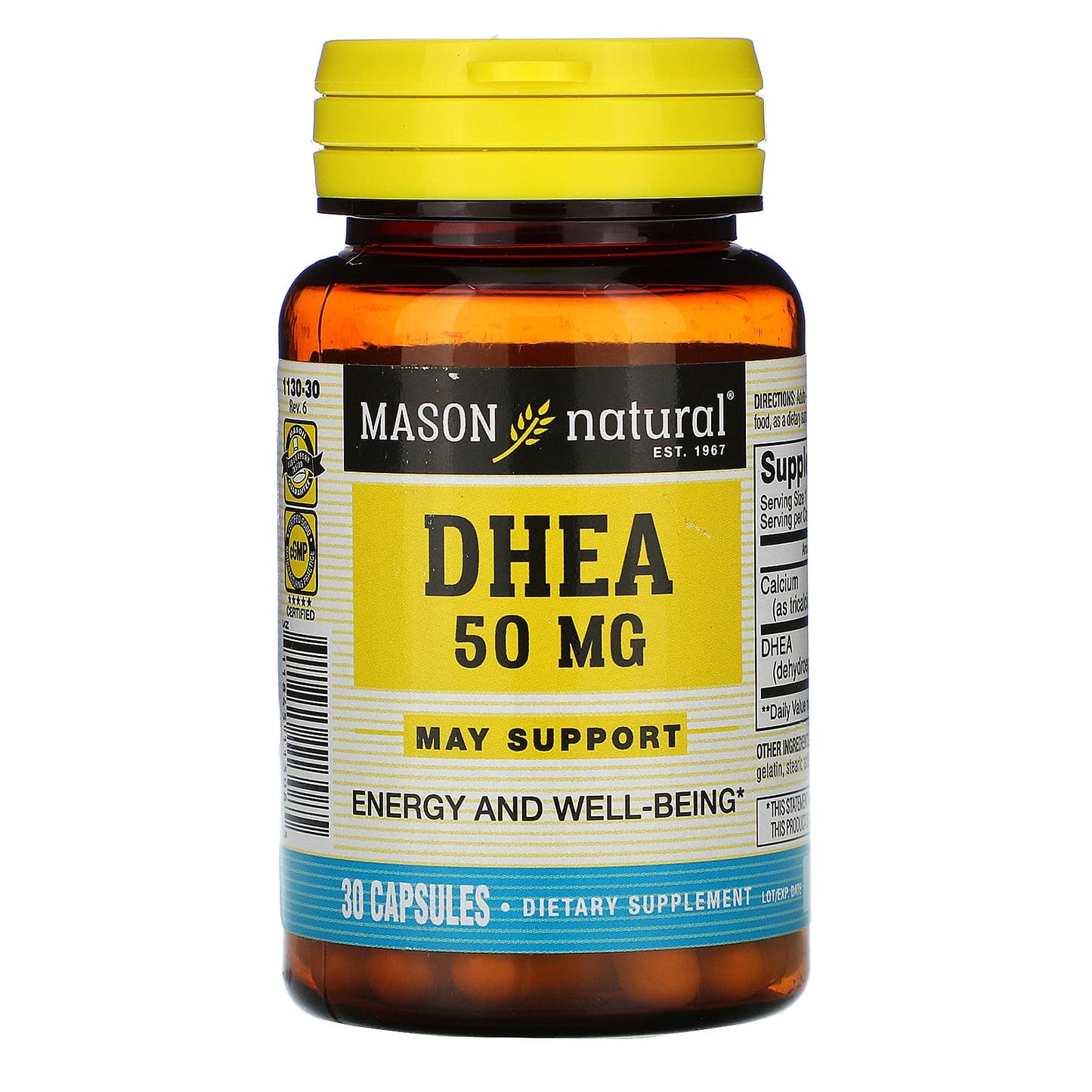 MASON NATURAL DHEA 50MG, 30 CAPSULES