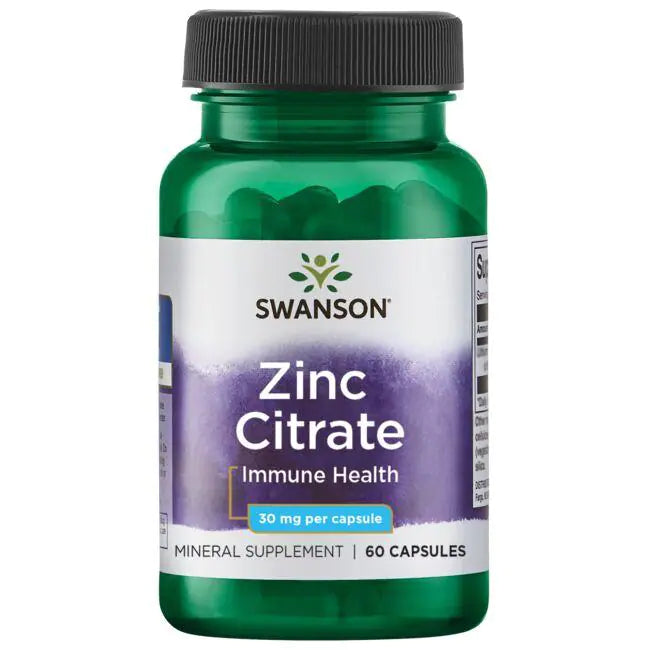 Pre-Order | Arrives in 5–10 Days – SWANSON ZINC (CITRATE) 30MG, 60 CAPSULES