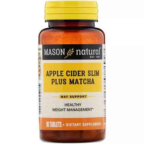MASON NATURAL APPLE CIDER SLIM PLUS MATCHA, 90 TABLETS