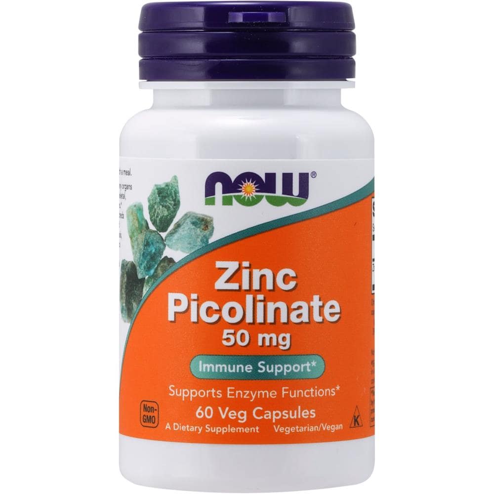 NOW ZINC PICOLINATE 50MG, 60 VEG CAPSULES