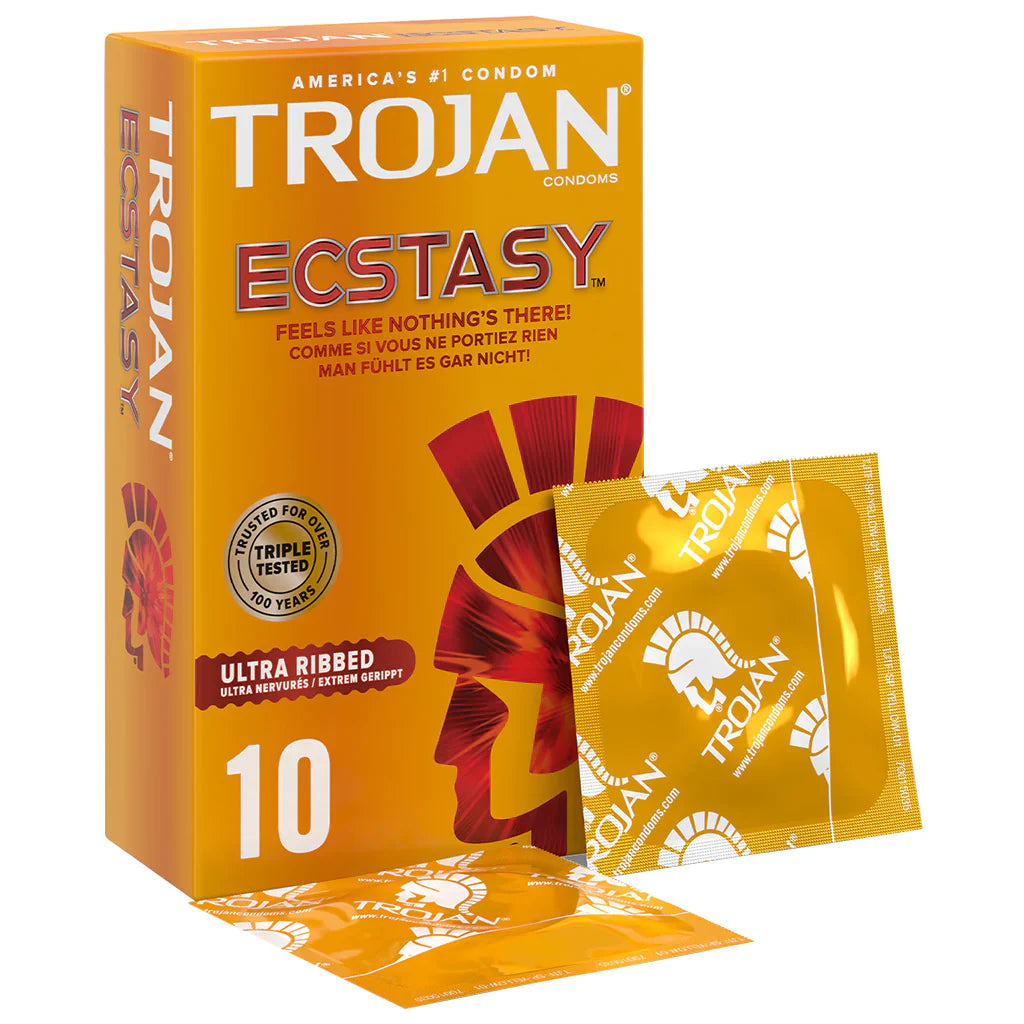 TROJAN ECSTASY, 10 CONDOMS