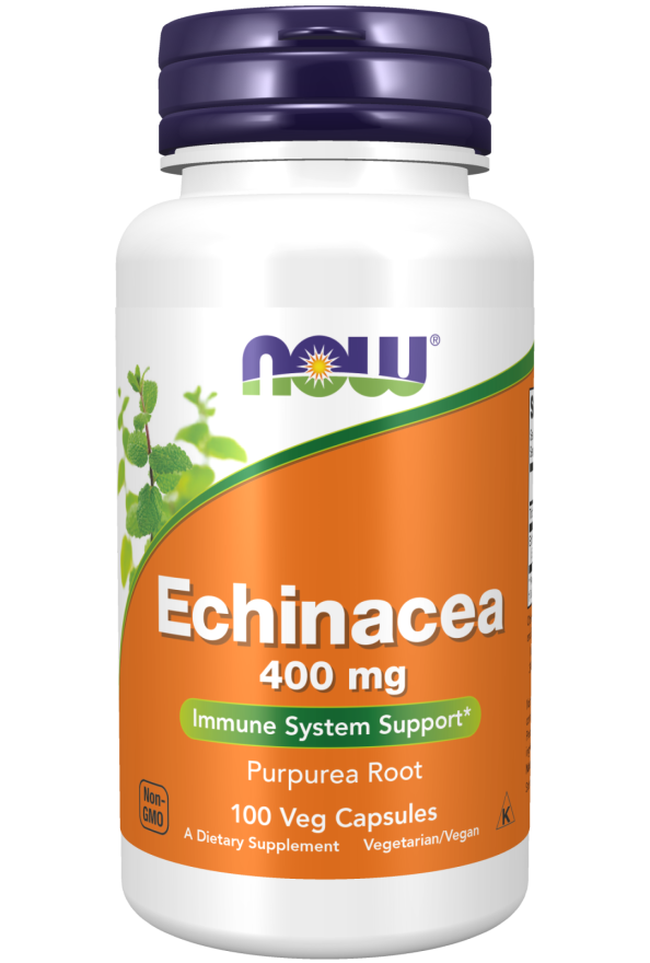 NOW ECHINACEA 400MG, 100 VEG CAPSULES