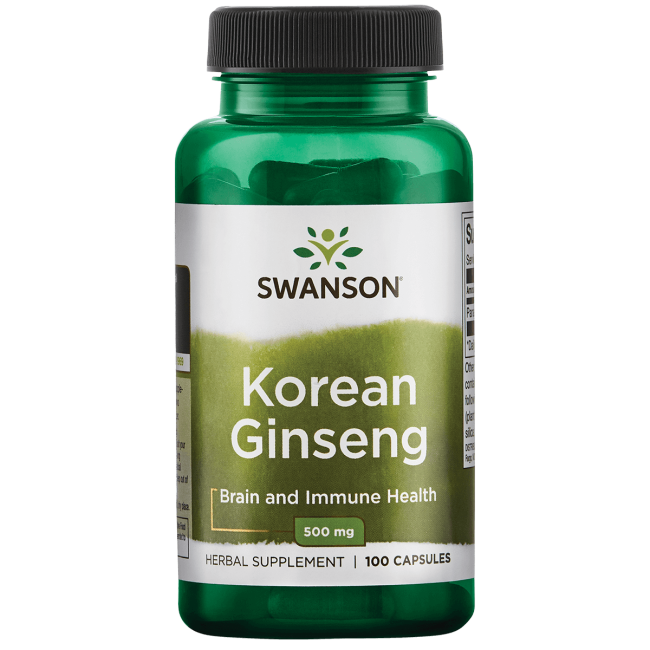 Pre-Order | Arrives in 5–10 Days – SWANSON KOREAN GINSENG 500MG, 100 CAPSULES