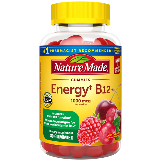 NATUREMADE ENERGY B12 1000MCG, 80 GUMMIES