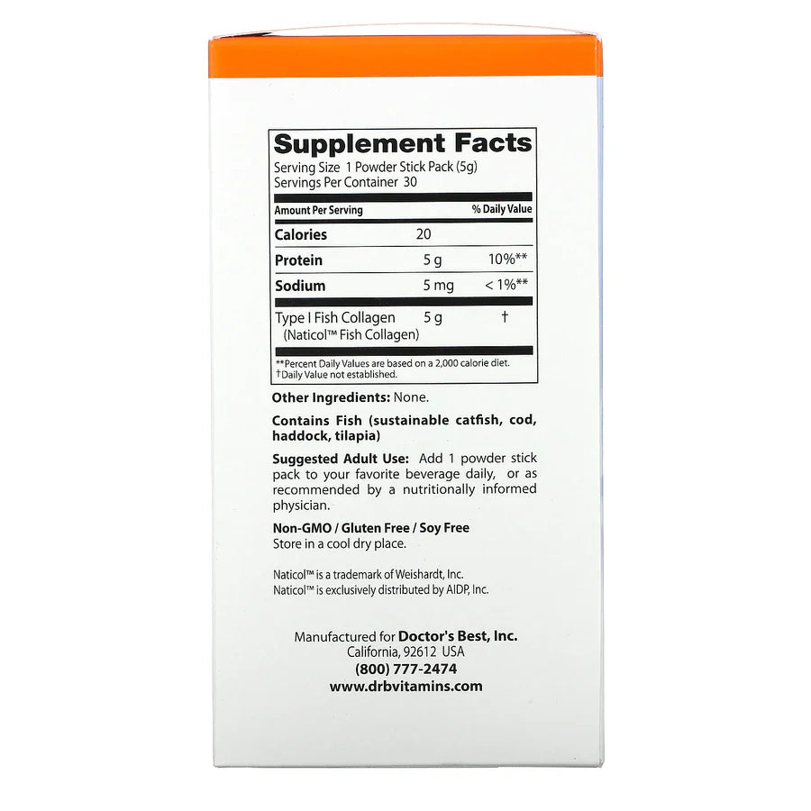 Pre-Order | Arrives in 5–10 Days – DOCTOR’S BEST FISH COLLAGEN WITH NATICOL FISH COLLAGEN