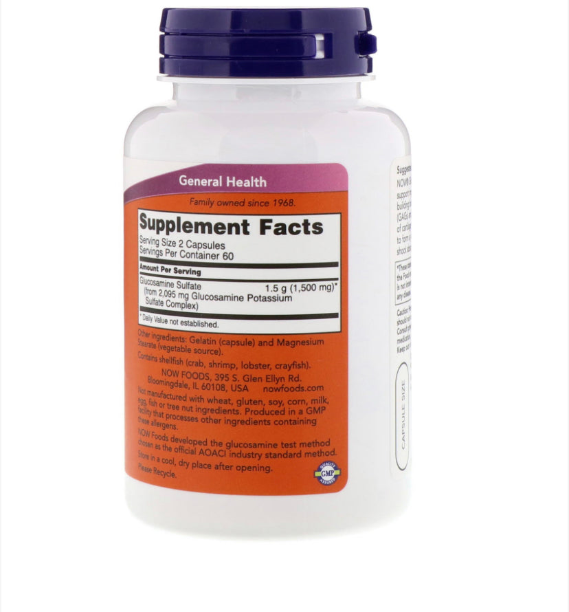 NOW GLUCOSAMINE SULFATE 750MG