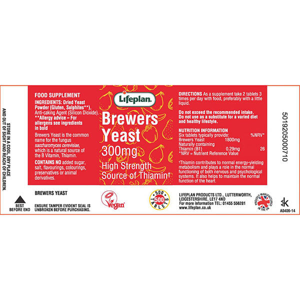 LIFEPLAN BREWERS YEAST 300MG