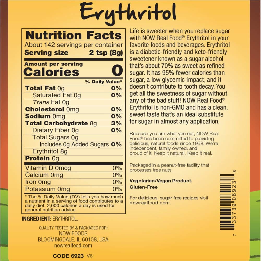 NOW REAL FOOD ERYTHRITOL 454G