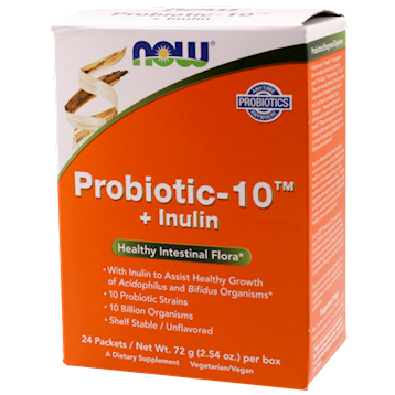 NOW PROBIOTIC-10 PLUS INULIN 24 PACKETS