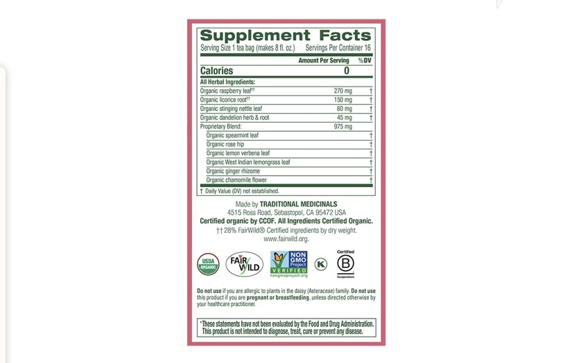 TRADITIONAL MEDICINALS ORGANIC HEALTHY CYCLE