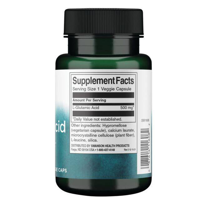 Pre-Order | Arrives in 5–10 Days – SWANSON GLUTAMIC ACID, 60 VEGGIE CAPS
