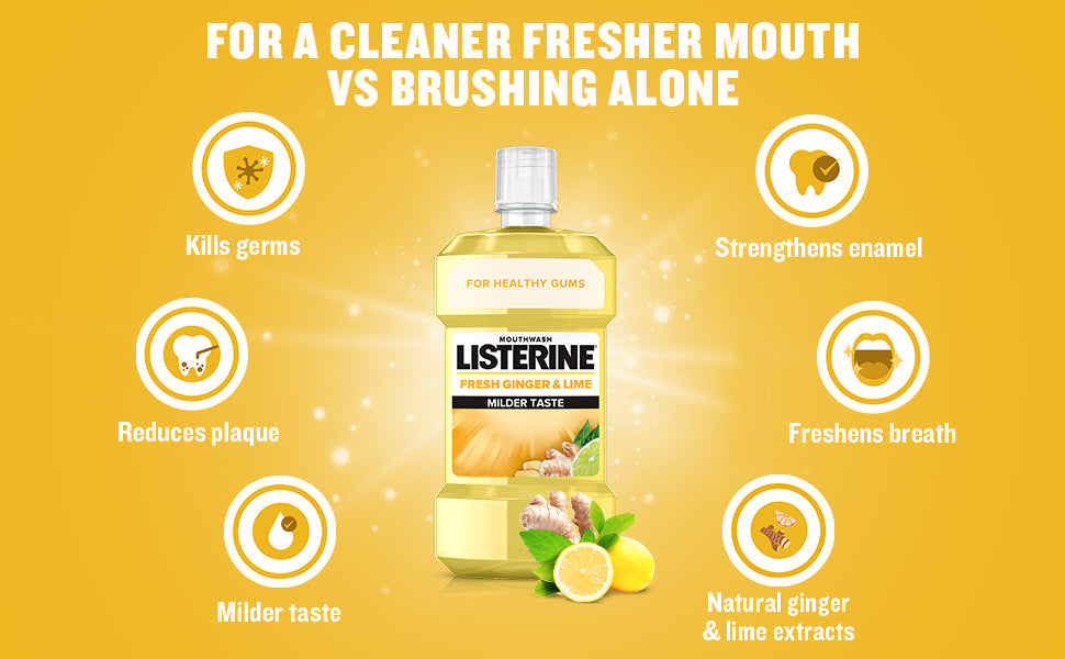 LISTERINE FRESH GINGER & LIME MOUTHWASH 500ML