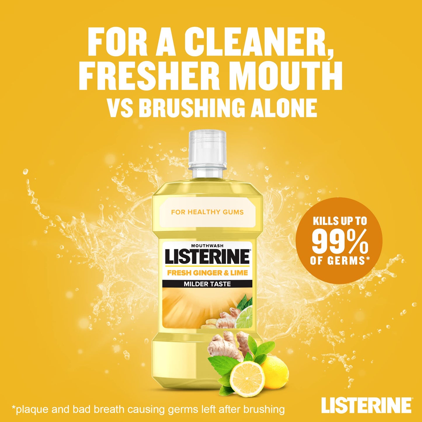LISTERINE FRESH GINGER & LIME MOUTHWASH 500ML