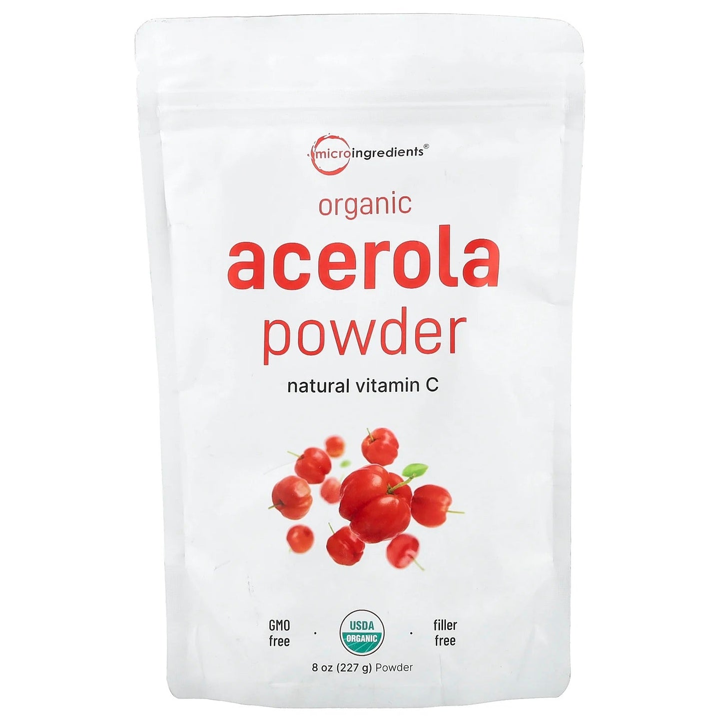 Pre-Order | Arrives in 5–10 Days – Micro Ingredients
Organic Acerola Powder, 8 oz (227 g)