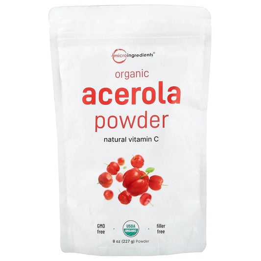 Pre-Order | Arrives in 5–10 Days – Micro Ingredients
Organic Acerola Powder, 8 oz (227 g)