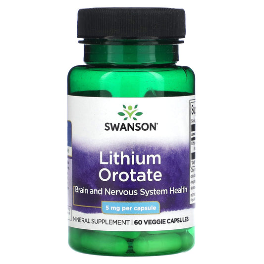 Pre-Order | Arrives in 5–10 Days – Swanson
Lithium Orotate, 5 mg, 60 Veggie Capsules