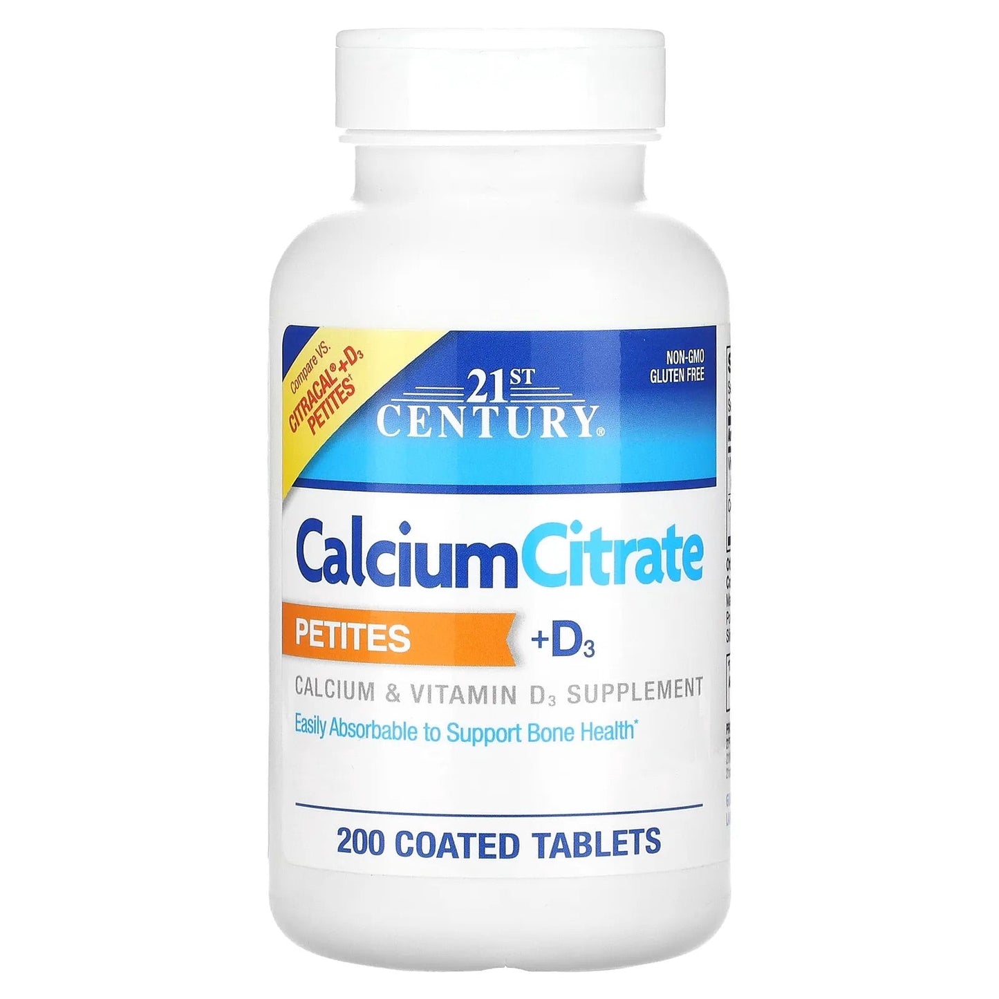 Pre-Order | Arrives in 5–10 Days – 21st Century
Calcium Citrate Petites + D3, 200 Coated Tablets