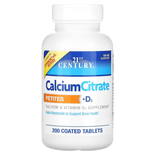 Pre-Order | Arrives in 5–10 Days – 21st Century
Calcium Citrate Petites + D3, 200 Coated Tablets