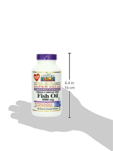 Pre-Order | Arrives in 5–10 Days – 21st Century Fish Oil 1000 Mg Enteric Coated Softgels, 180Count