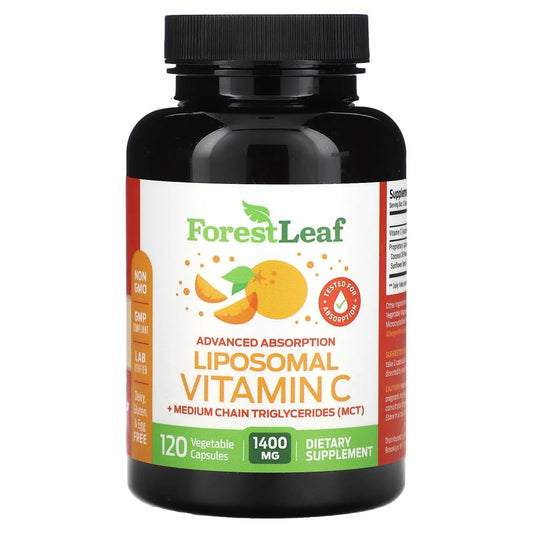 Pre-Order | Arrives in 5–10 Days – Forest Leaf
Liposomal Vitamin C, 1,400 mg, 120 Vegetable Capsules (700 mg per Capsule)