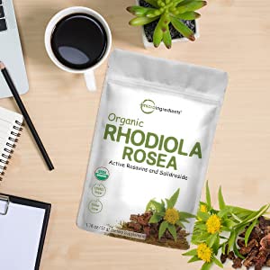 Pre-Order | Arrives in 5–10 Days – Micro Ingredients Organic Rhodiola Rosea Root Extract, 50g Powder | Adaptogenic Herb Based Supplement with Active Rosavins & Salidrosides | Supports Energy & Relaxation | No GMOs, Filler Free