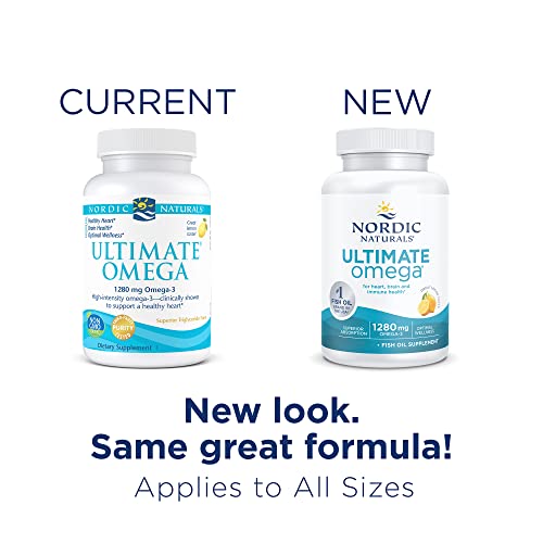 Pre-Order | Arrives in 5–10 Days – Nordic Naturals Ultimate Omega, Lemon Flavor - 90 Soft Gels - 1280 mg Omega-3 - High-Potency Omega-3 Fish Oil Supplement with EPA & DHA - Promotes Brain & Heart Health - Non-GMO - 45 Servings
