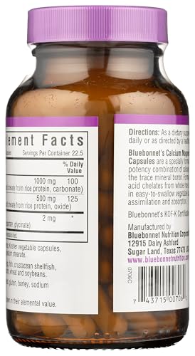 Pre-Order | Arrives in 5–10 Days – BlueBonnet Calcium Magnesium Plus Boron Vegetarian Capsules, Off White, 90 Count