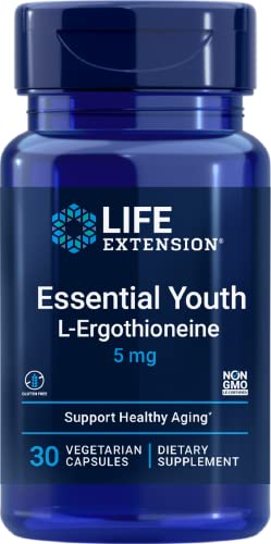 Pre-Order | Arrives in 5–10 Days – Life Extension Essential Youth L-Ergothioneine – Promotes Longevity & Healthy Aging – Gluten-Free – Non-GMO – Vegetarian – 5 mg – 30 Vegetarian Capsules