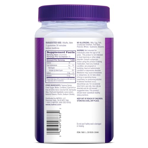 Pre-Order | Arrives in 5–10 Days – Natrol Melatonin Gummies, Sleep Support for Adults, Melatonin 10 mg, 140 Strawberry-Flavored, Up to 70 Days