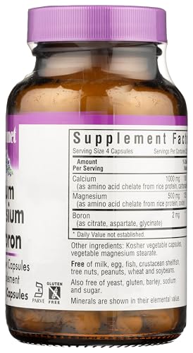 Pre-Order | Arrives in 5–10 Days – BlueBonnet Calcium Magnesium Plus Boron Vegetarian Capsules, Off White, 90 Count
