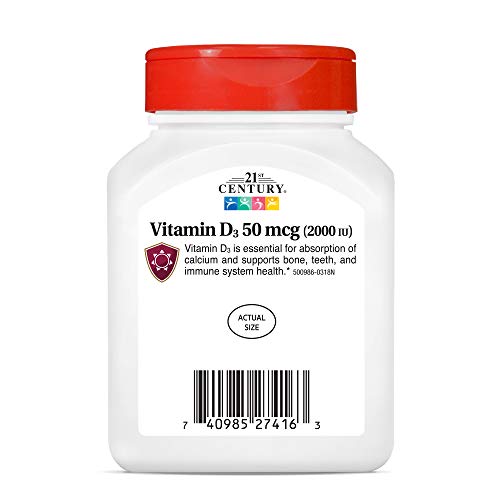 Pre-Order | Arrives in 5–10 Days – 21st Century D3 2000 IU Softgels, 250 Count