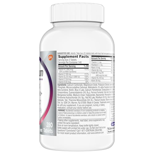 Pre-Order | Arrives in 5–10 Days – Centrum Minis Silver Women's Multivitamin for Women 50 Plus, Multimineral Supplement with Vitamin D3, B Vitamins, Non-GMO Ingredients, Supports Memory and Cognition in Older Adults - 280 Ct