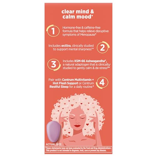 Pre-Order | Arrives in 5–10 Days – Centrum Clear Mind and Calm Mood Menopause Support Tablets, with Clinically Studied enXtra, 30 Count
