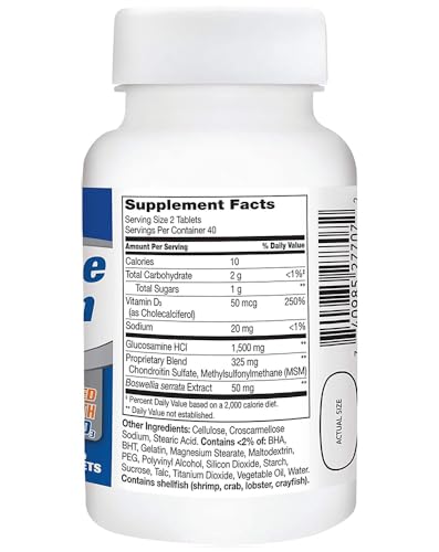 Pre-Order | Arrives in 5–10 Days – 21st Century Glucosamine Chondroitin Complex Plus MSM Advanced Triple Strength Plus D Tablets, 80 Count (27707)
