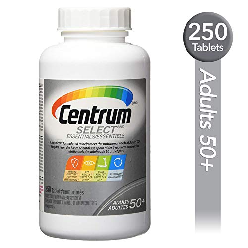 Pre-Order | Arrives in 5–10 Days – Centrum Adult Select Essentials Mulitvitamins/Minerals Supplement for Men & Women 50 Plus, 250 Tablets