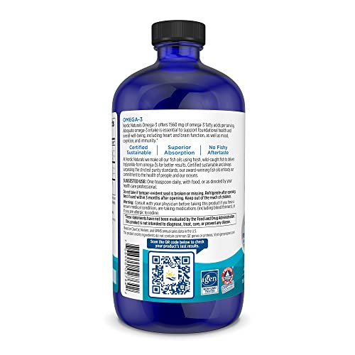 Pre-Order | Arrives in 5–10 Days – Nordic Naturals Omega-3, Lemon Flavor - 16 oz - 1560 mg Omega-3 - Fish Oil - EPA & DHA - Immune Support, Brain & Heart Health, Optimal Wellness - Non-GMO - 96 Servings