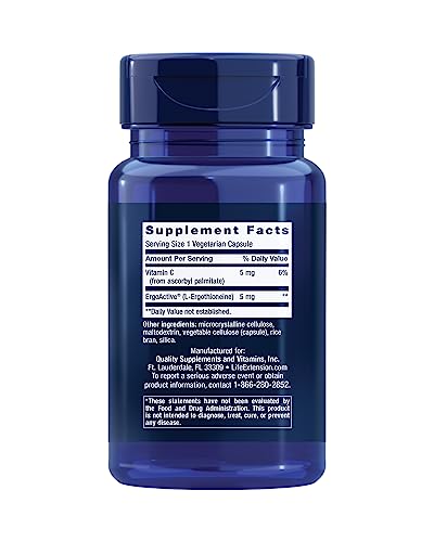 Pre-Order | Arrives in 5–10 Days – Life Extension Essential Youth L-Ergothioneine – Promotes Longevity & Healthy Aging – Gluten-Free – Non-GMO – Vegetarian – 5 mg – 30 Vegetarian Capsules