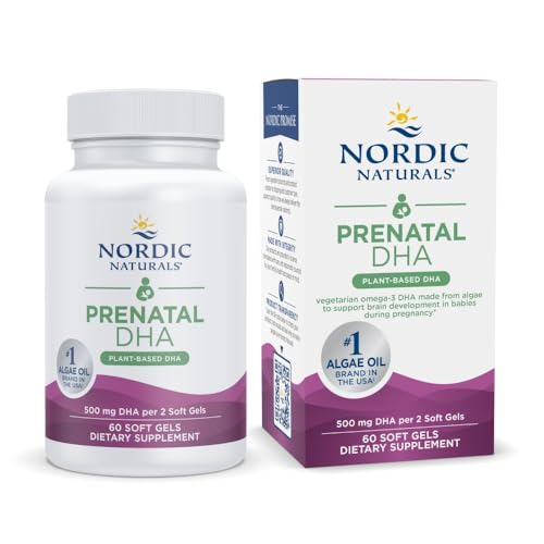 Pre-Order | Arrives in 5–10 Days – Nordic Naturals Vegan Prenatal DHA, Unflavored - 60 Soft Gels - 500 mg Plant-Based DHA - Supports Brain Development in Babies & Healthy Pregnancy - Non-GMO - 30 Servings