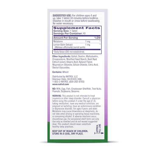 Pre-Order | Arrives in 5–10 Days – Natrol Kids Fast Dissolve Melatonin 1 mg, Dietary Supplement for Restful Sleep, Sleep Tablets for Kids, 40 Strawberry-Flavored Melatonin Tablets, 40 Day Supply