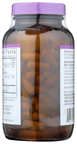 Pre-Order | Arrives in 5–10 Days – BlueBonnet Calcium Magnesium Plus Boron Vegetarian Capsules, Off-White, 180 Count