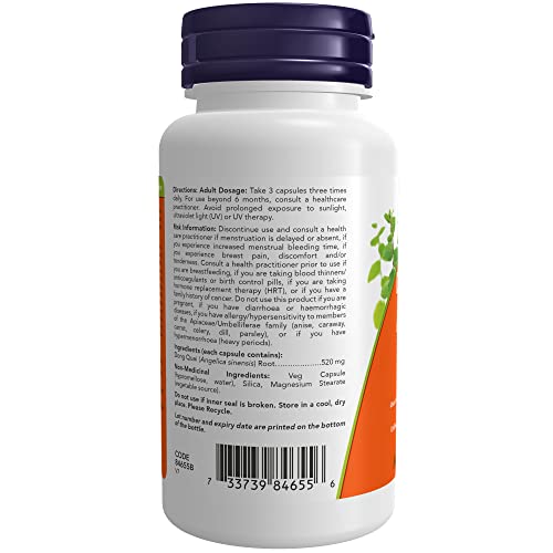 Pre-Order | Arrives in 5–10 Days – NOW Supplements Dong Quai 520mg Capsules, 100 Count