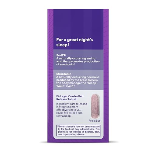 Pre-Order | Arrives in 5–10 Days – Natrol Advanced Sleep Melatonin + 5HTP, 6mg, Calming Sleep Aid for Restful Sleep, 60 Time-Release Tablets, 60-Day Supply