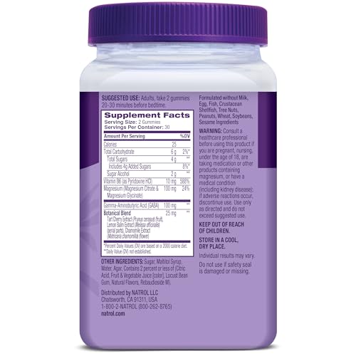 Pre-Order | Arrives in 5–10 Days – Natrol Sleep & Restore Magnesium Glycinate Gummies, Magnesium for Sleep Aids for Adults, Melatonin-Free, Cherry Flavored, 30 Day Supply