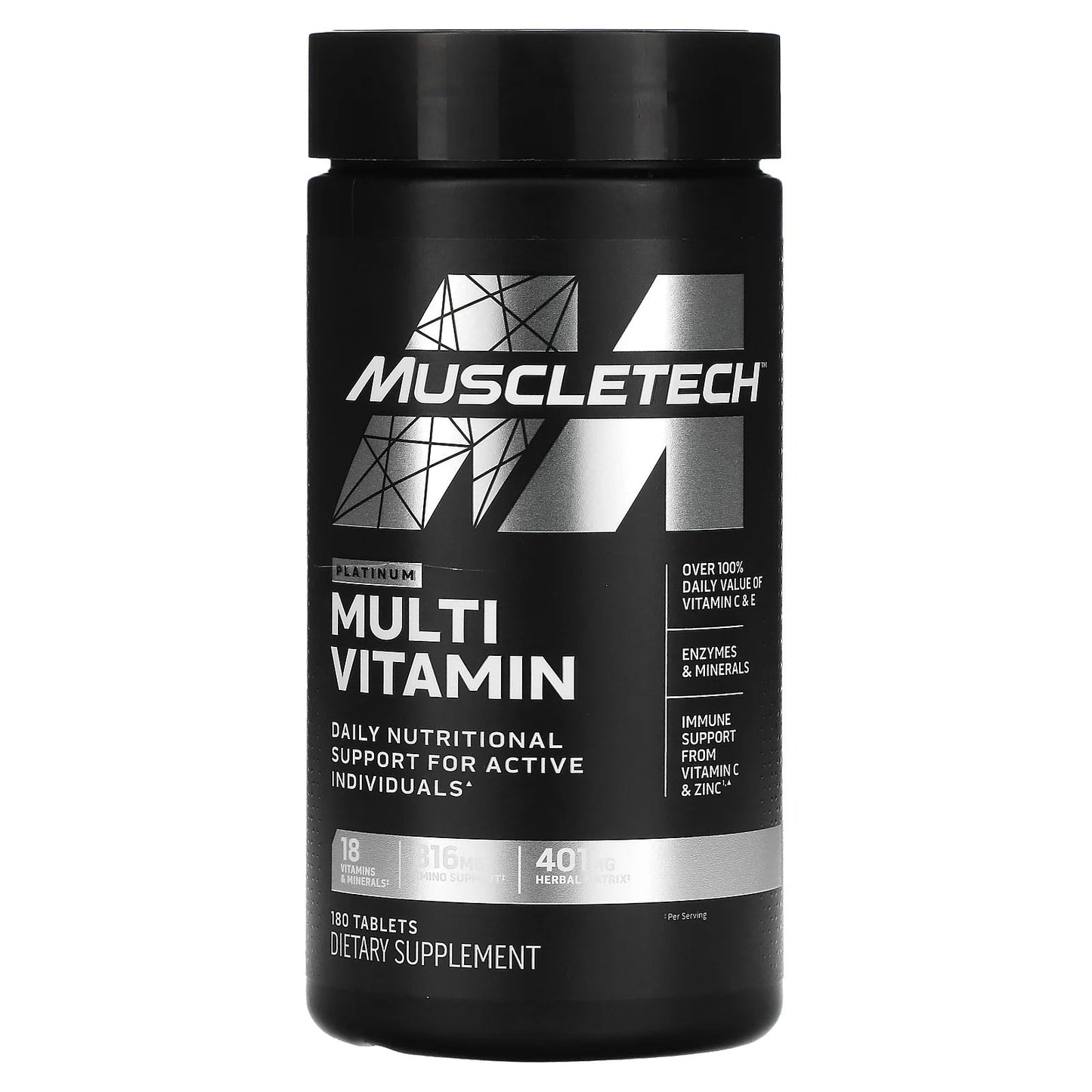 Pre-Order | Arrives in 5–10 Days – MuscleTech
Platinum MultiVitamin, 180 Tablets