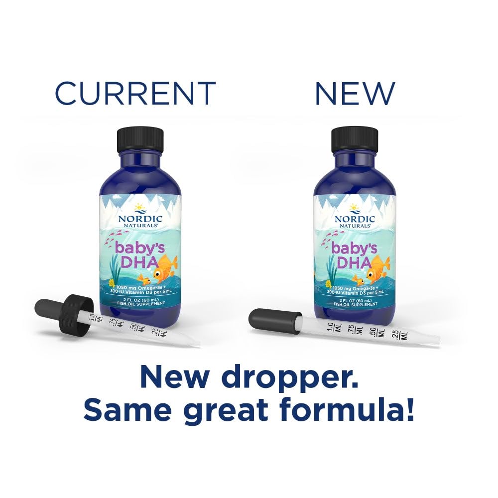 Pre-Order | Arrives in 5–10 Days – Nordic Naturals Baby’s DHA, Unflavored - 2 oz - 1050 mg Omega-3 + 300 IU Vitamin D3 - Supports Brain, Vision & Nervous System Development in Babies - Non-GMO - Servings May Vary