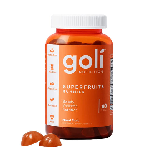 Pre-Order | Arrives in 5–10 Days – Goli Nutritional Supplement, SuperFruits Beauty Gummy Vitamin - 60 Count - Collagen-Promoting Ingredients - Mixed Fruit, Vegan, Plant-Based, Non-GMO, Gluten-Free & Gelatin Free