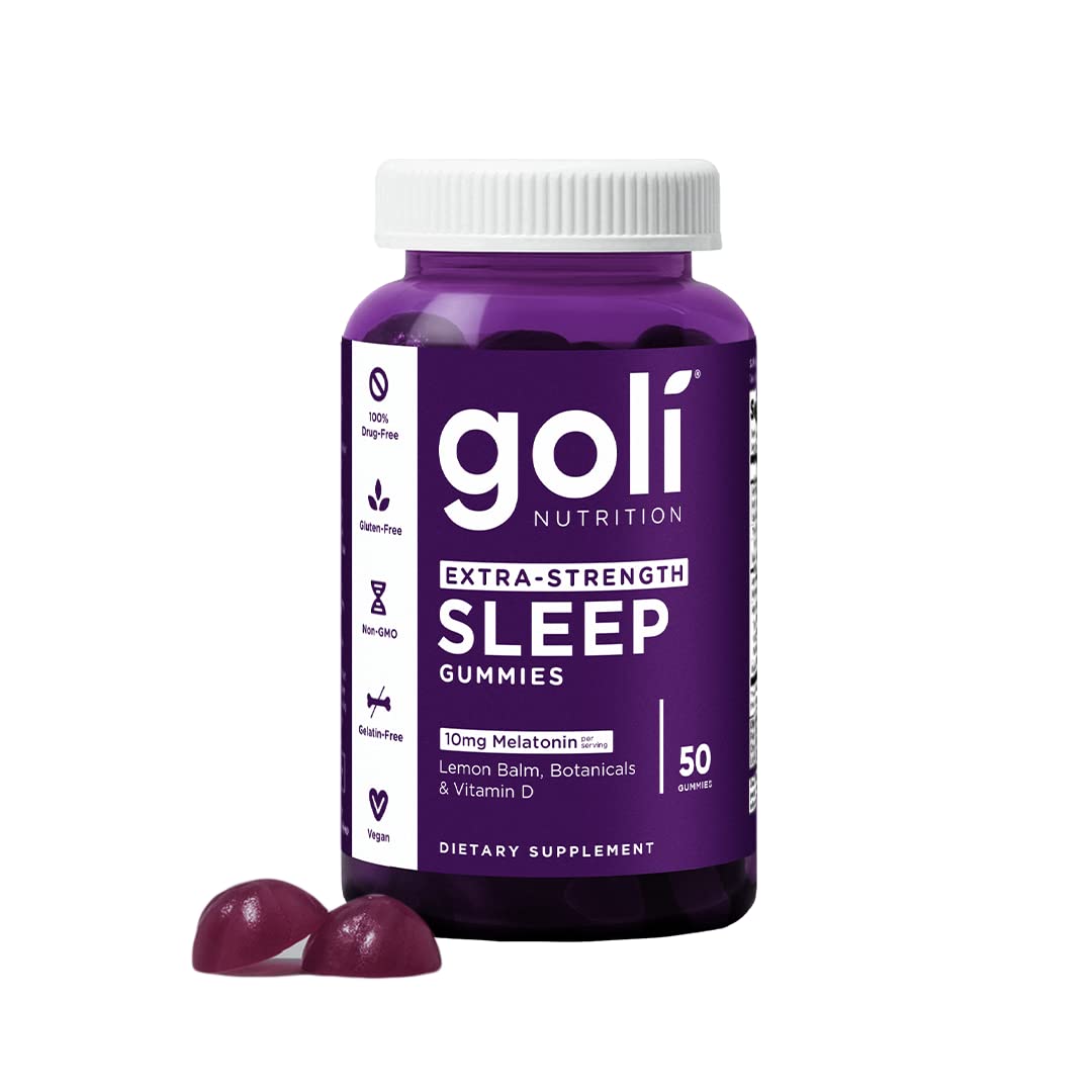 Pre-Order | Arrives in 5–10 Days – Goli Nutritional Supplement, Extra Strength Sleep Gummy 10mg Melatonin - 1 Pack 50 Count - Gluten-Free, Vegan, Non-GMO, and Gelatin-Free