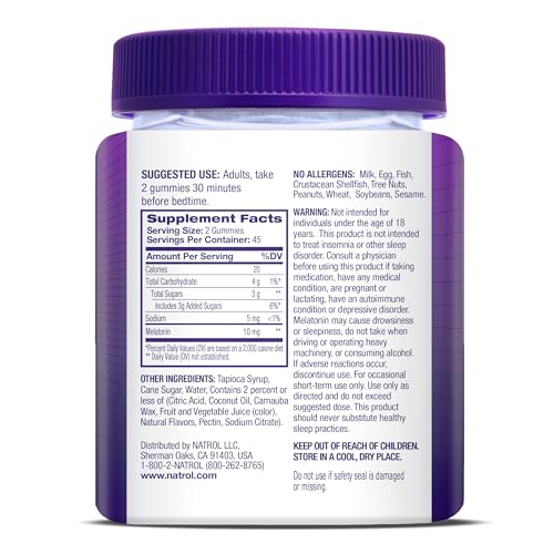 Pre-Order | Arrives in 5–10 Days – Natrol Melatonin Gummies, Sleep Support, 90 Strawberry-Flavored Adult Melatonin Gummies, 10 mg Sleep Aids for Adults