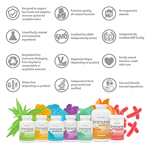 Pre-Order | Arrives in 5–10 Days – Natures Plus Immune Probiotic - 30 Capsules - 10 Billion CFU - Respiratory & Gut Health, Immune Support - with Prebiotic Fiber - Non-GMO, Vegan, Gluten Free - 30 Servings