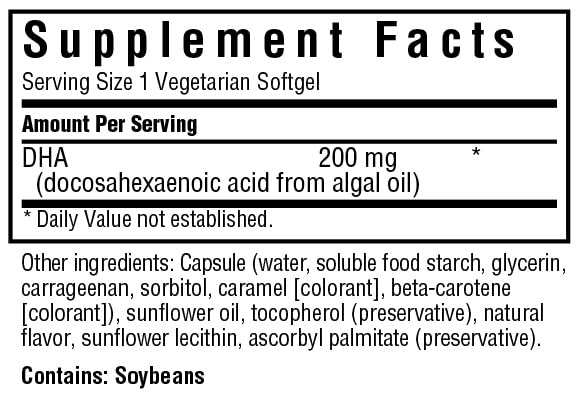 Pre-Order | Arrives in 5–10 Days – BlueBonnet Natural Omega-3 Vegetarian DHA Vegetarian Softgels, 200 mg, 60 Count